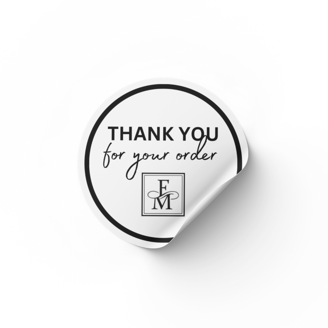 FM fragrance thank you for your order stickers