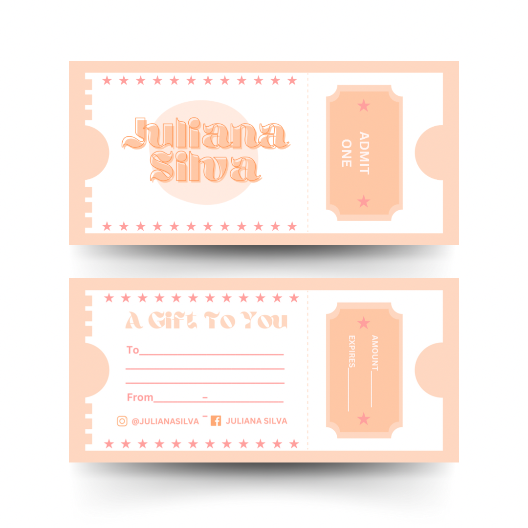 Double Sided Ticket Gift Vouchers - Designed & Printed