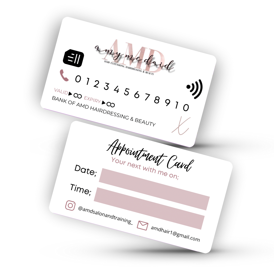 Bank Cards Appointment Card - Designed & Printed