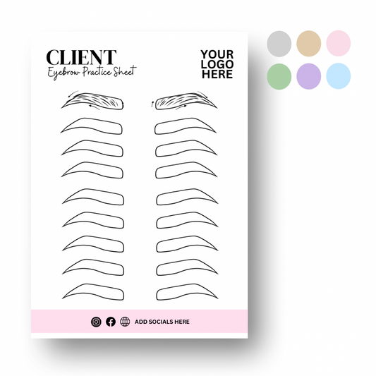 Client Eyebrow Training/Practice Sheet