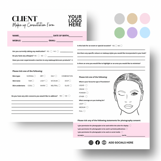 Client Makeup Consultation Beauty Form
