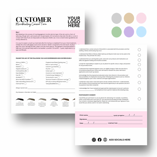 Client Microblading Beauty Consent Form