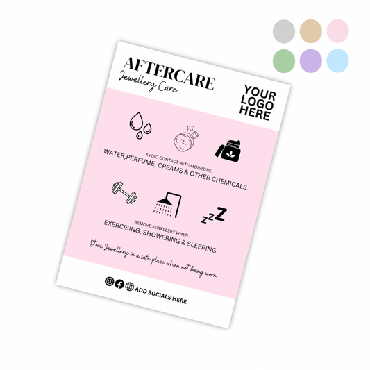 Client Jewellery Care Cards