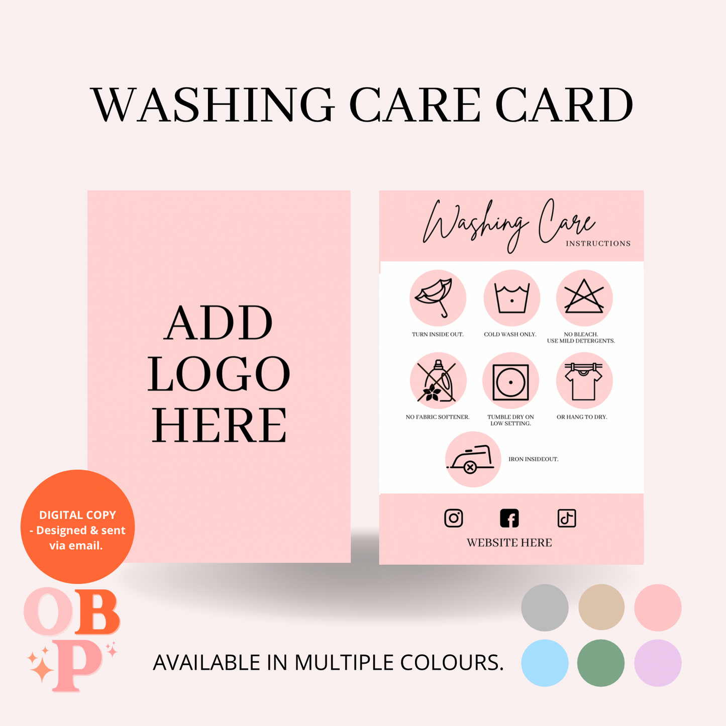 Washing Care Cards (Digital Download)