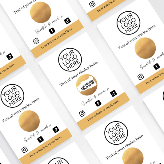 GOLD Customised Business Scratch card.