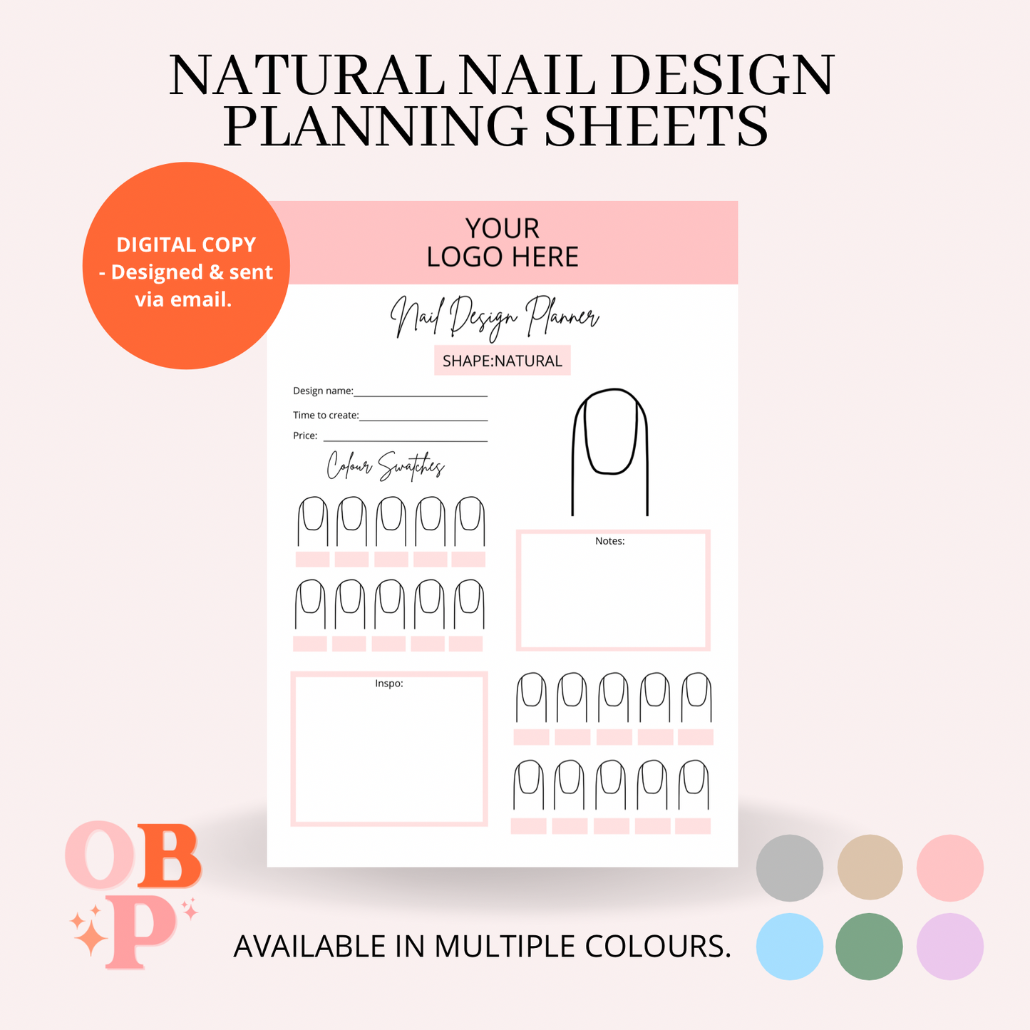 Natural Nail Design planning sheets (Digital Download)