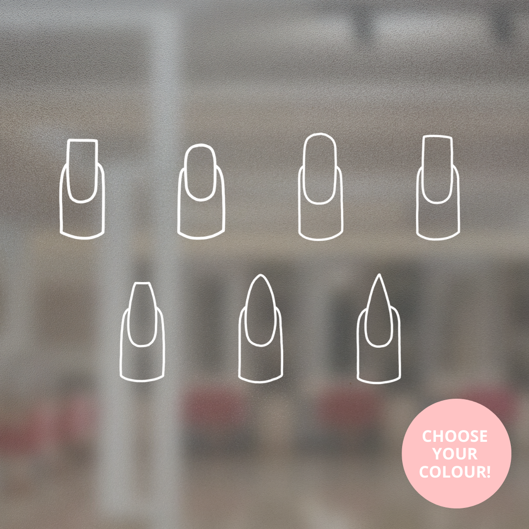 WINDOW VINYL DECAL - NAIL SHAPES PACK