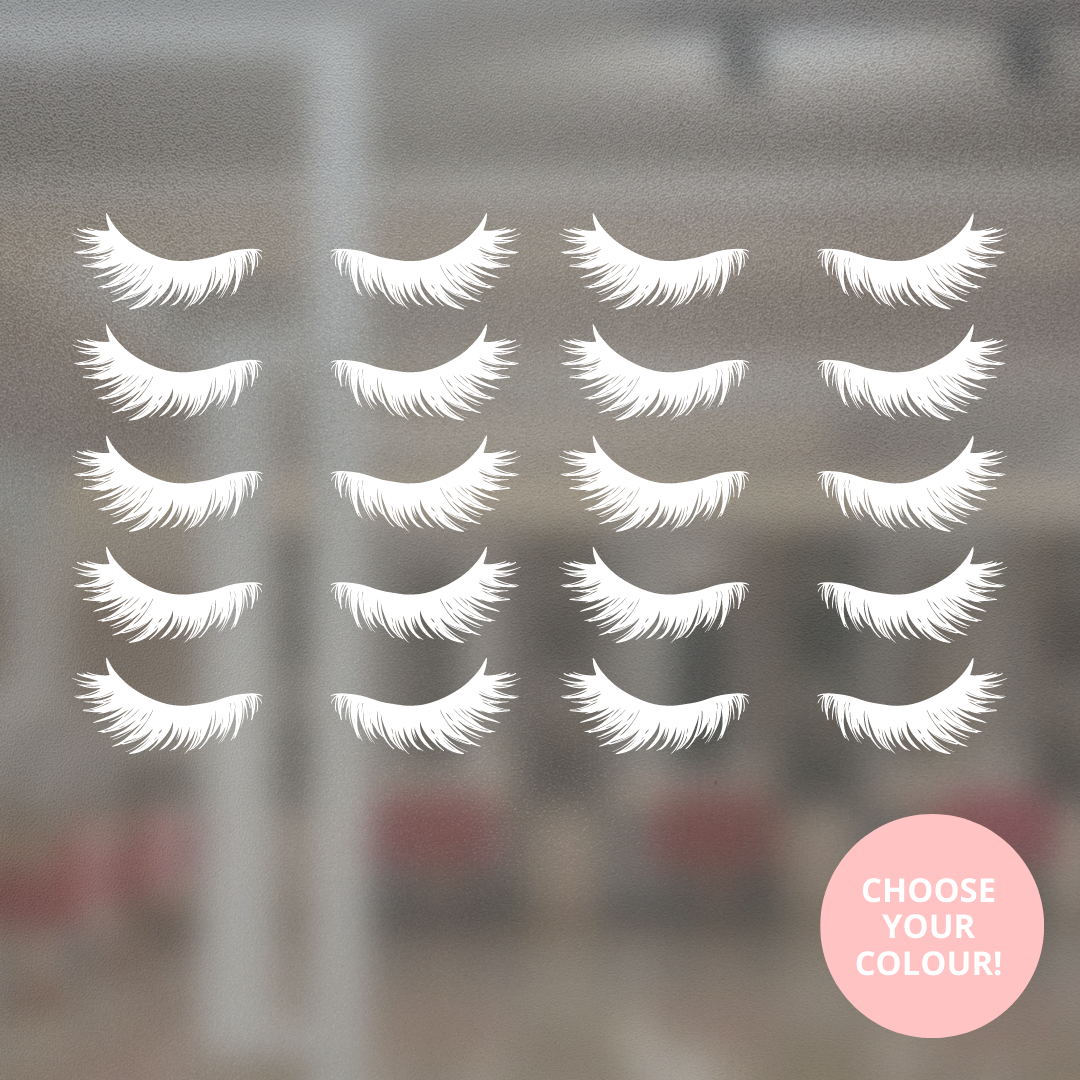 WINDOW VINYL DECAL - LASHES PACK OF 10