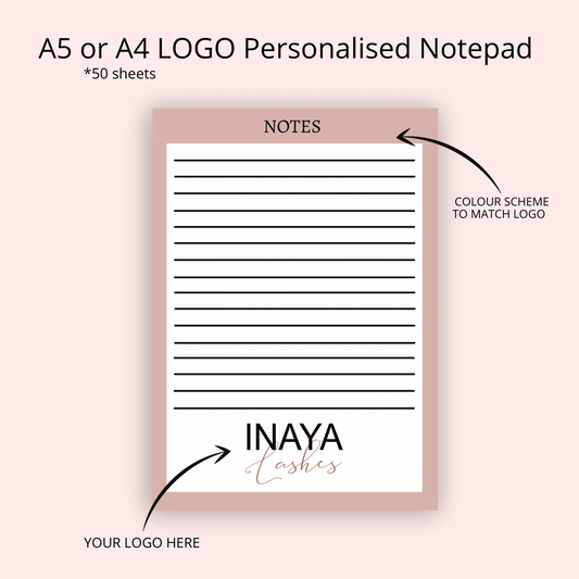 SALE - Customised LOGO notepad - A5 0r A4