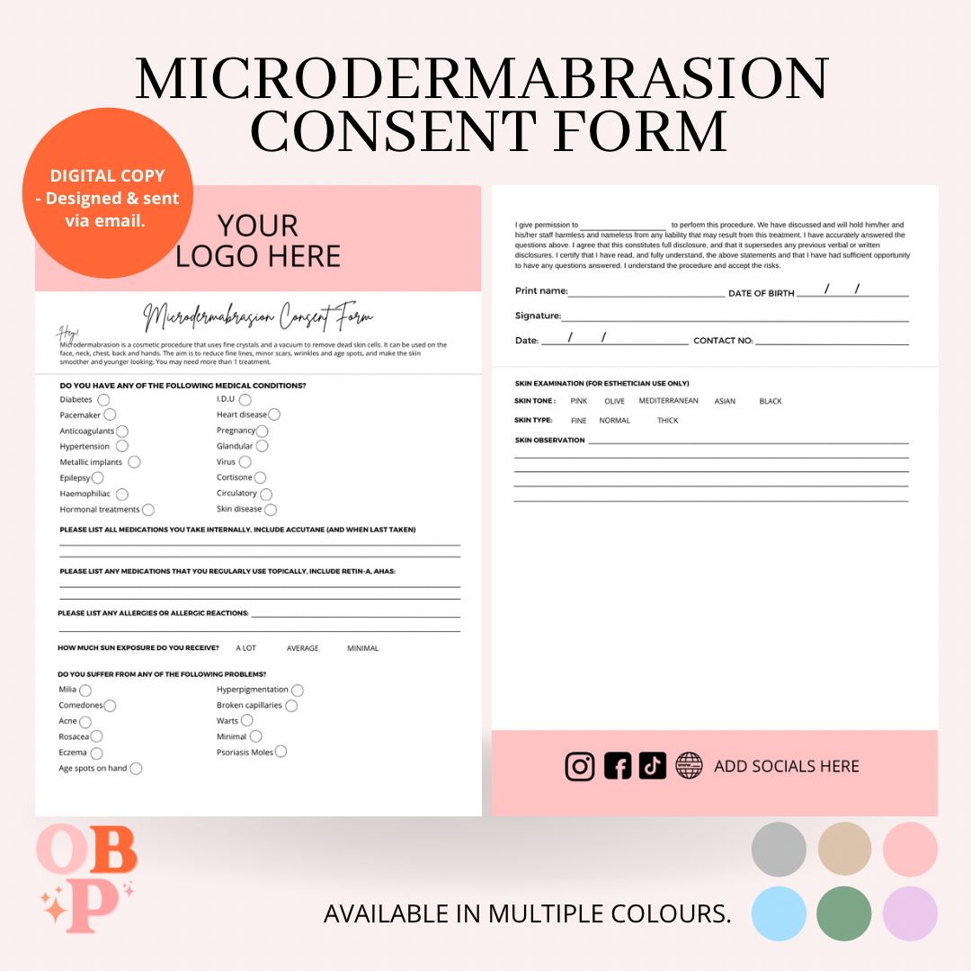 Microdermabrasion Consent Form (Digital Download)